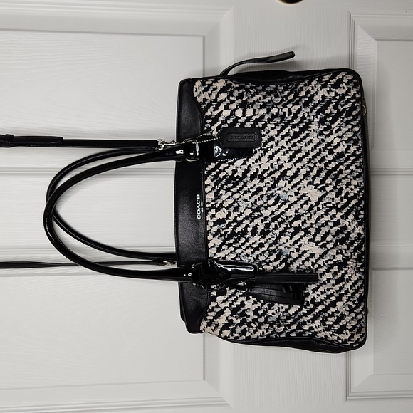 Coach Legacy Haley satchel donegal print purse carryall bag convertible - Picture 1 of 16